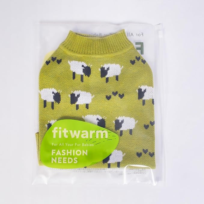 Fitwarm Funny Sheep Sweater, Thermal Winter Clothes for Small Dogs, Boy & Girl Dog Holiday Clothes, Doggy Pullover Jumper, Pet Outfit, Black, Green, White, XL