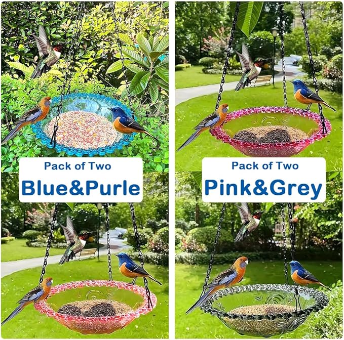 Seed Catcher for Bird Feeders, 20'' Bird Feeders for Outdoors Hanging, Birds Feeder Seed Catcher Tray with Adjustable Hanging Hook for Outdoor Garden Accessories (Grey Pink)