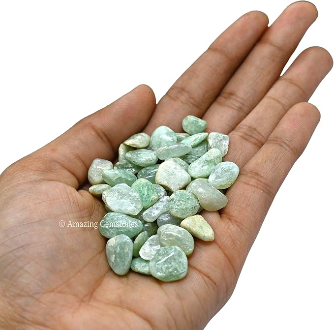 Amazing Gemstone Light Green Aventurine Crystal Chips Aquarium Gravel Rocks - Green Aventurine Chips Bulk Fish Tank Gravel, Small Tumbled Stone Chips and Tiny Crystals for Decoration