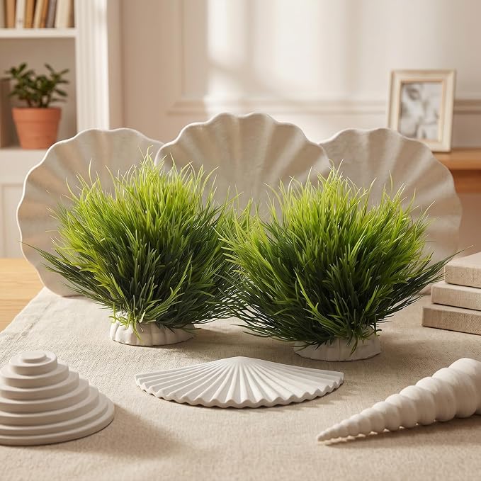Abeillo 2pcs Artificial Aquarium Plants, Plastic Realistic Fish Tank Decor Plant Fake Natural Style Aquarium Decorations Plants Fish Tank Accessories
