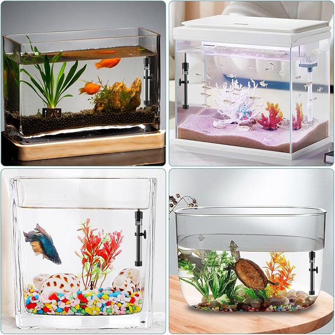 HITOP 25W Super Mini Aquarium Heater: Adjustable Heater for Small Fish Tank 2-6Gallons, with External Controller, Betta Heater for Fish Bowls (25W)