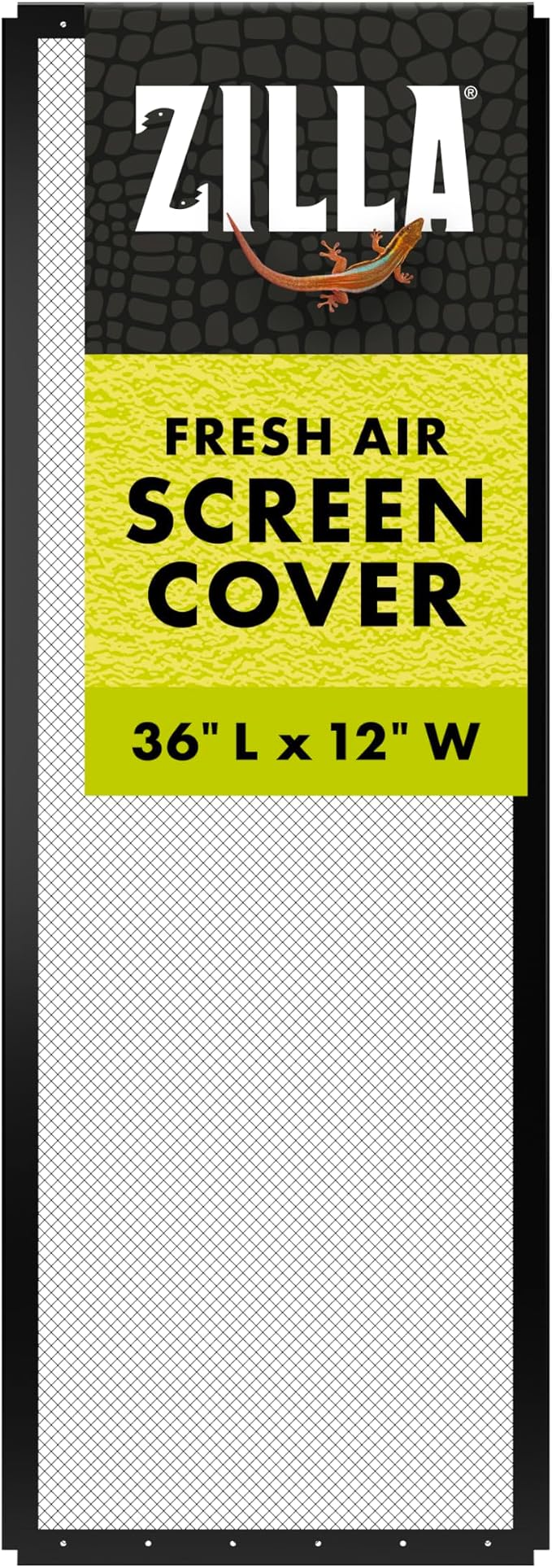 Zilla Fresh Air Screen Cover, Secure and Durable Metal Mesh Cover for Reptile Terrariums, 36 x 12 inches