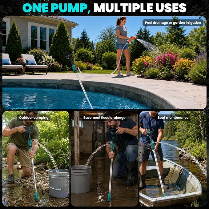 Cordless Stick Water Transfer Pump for Makita 18V Batteries (Tool Only) | 720 GPH Brushless Electric Submersible Pump, Portable Sump & Utility Pump for Pool, Garden, Pond, Boat & RV