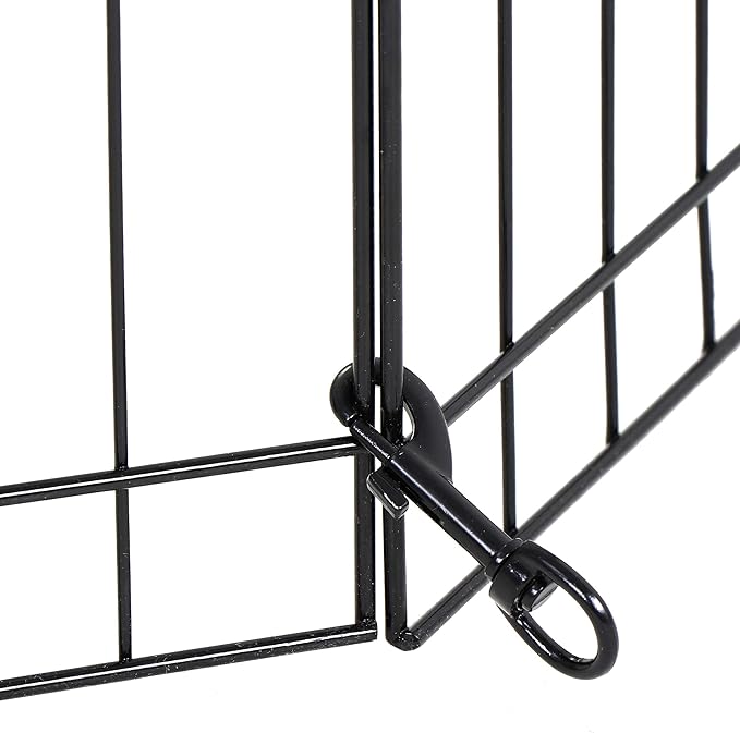 Pet Playpen 8 Panels Foldable Metal Exercise Pen Animal Exercise Dog Fence Indoor Outdoor for Medium/Small Animals (24" H)