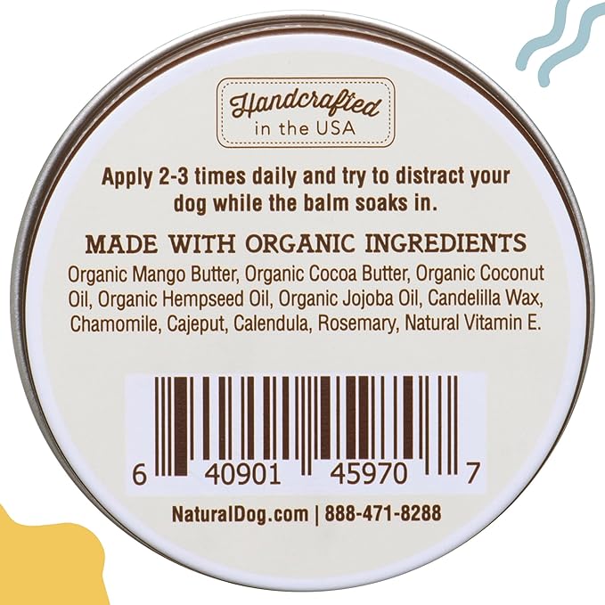 Natural Dog Company Paw Soother Balm & Wax - Dog Paw Balm & Moisturizer for Dry, Cracked Paw Pads, Helps Moisturize & Condition Worn Paws, Coconut Oil & Calendula, Daily Paws Care, 4 oz Tin