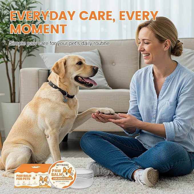 Dog Paw Balm for Dogs & Cats – Natural Paw Care with Avocado Butter & Plant Oils, Soother for Dry, Cracked Pads, Pet Paw Care Cream Dog Nose Balm, 2 oz