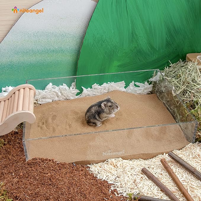 Niteangel Hamster Desert Bath Sand with Sand Bath Scoop| No-Dust Bath or Potty Litter Sand for Hamster Chinchillas Gerbil Mice Degu or Other Small Pets 6lb