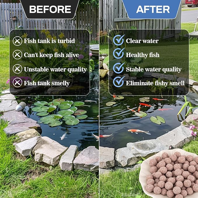 Sukh 15oz Ceramic Bio Balls - Aquarium Fish Tank Filter Media for Sump Pond | Nano-Tech Bio-Spheres Filter Biomedia Balls for Canister Koi Ponds, Freshwater Sump Filters, Replacement Material Supplies