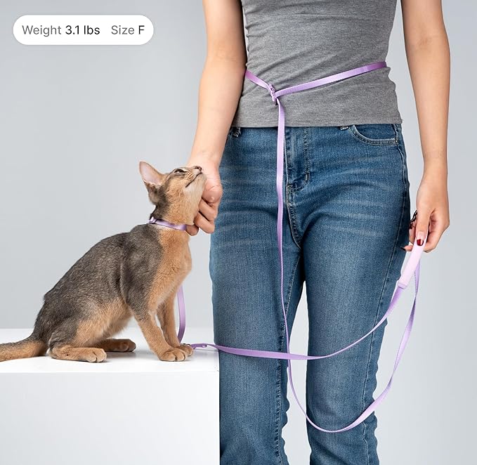 Cat Harness and Leash Set, Escape Proof Cat Harness Lightweight Leash with Padded Handle, Adjustable Leash Harness for Kitten>4lbs Small Large Cats Walking Training (Blush Pink, S)