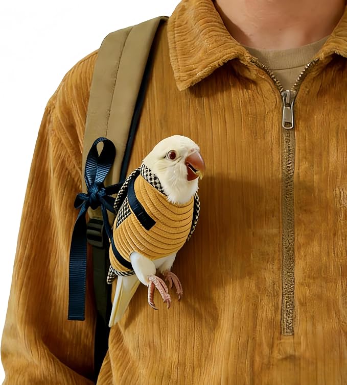 DRESSO Portable Bird Carrier Bag, Escape Resistant Parrot Carrier Bag Harness for Small Medium Parrots, Cockatiel,Green-cheeked Conure, Random Color