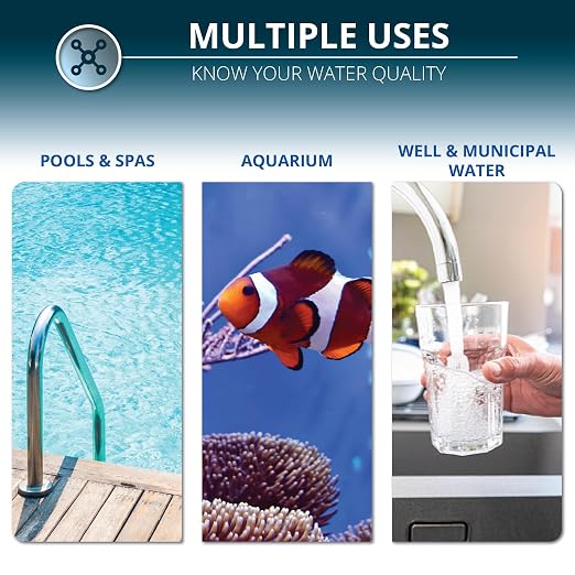 Water Hardness Test Kit - DoubleCheck 50 Strips - Hard Water Testing Kit – Tests Calcium & Magnesium (0–425 PPM) – for Tap, Well, Drinking, Pool, Spa & Dishwasher