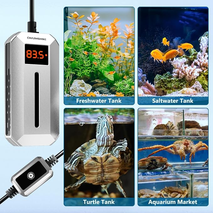 Submersible Aquarium Heater with LED Digital Display 200W Fish Tank Heater for 23-27 Gallon Freshwater Saltwater Tank, Auto Thermostat Overheat Protection(Not Suitable for Low-Water Turtle Tanks)