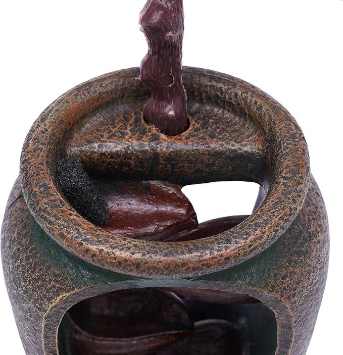 Indoor Fountain Rockery Tabletop Fountain with an Atomizer Elaxation Water Feature Meditation Desktop Fountains for Home Office Decor or Giving 11.8' x 6.3'' x 20'' with LED Light