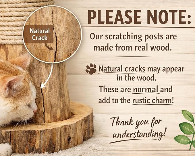 Aesthetic Flower Cat Tree Tower with Scratching Post for Indoor Cats, 30" H Modern Cat Tree with Natural Solid Wood Branch, Fluffy Cat Beds Removable & Large Scratching Board, Sunset Brown