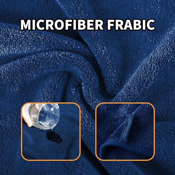 Dog Towel Dog Bathrobe, Microfiber Super Absorbent Pet, Quick Drying Robe for After Bath, Adjustable Collar & Belly Strap Pet Cat Bath Robe Towel blue-2XL