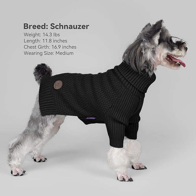 cyeollo 4XL Dog Sweater, Stretchy & Cozy Warm Dog Sweaters for Large Dogs Boy, Pullover Knit Fall Winter Sweatshirt for Giant Breed Big Dogs Clothes, Doberman Great Dane Apparel, Black XXXXL