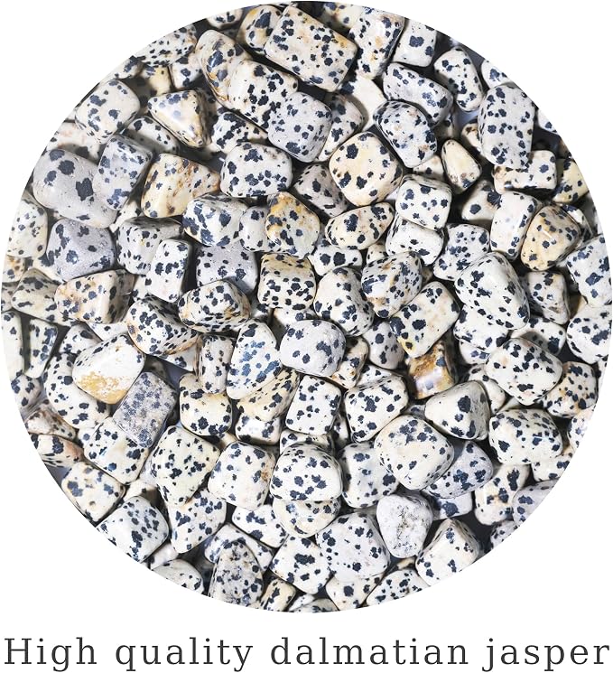 Dalmatian Jasper Chips Bulk 1lb, 600+ Pieces, 0.4-0.9in Natural Stones