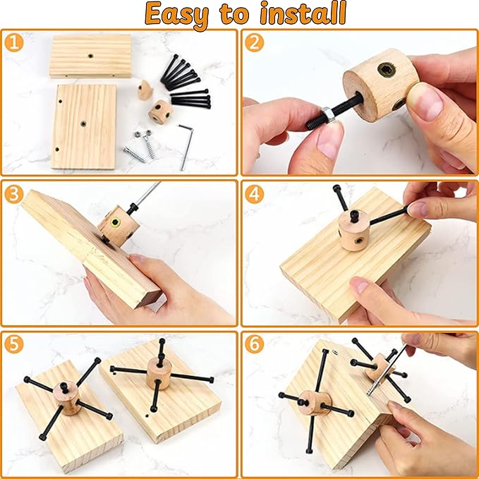 Mouse Rat Enrichment Toys, Rat Foraging Toy, Rat Toys for Pet Rats in Cage, Guinea Pig Treats Feeder, Food Dispenser for Rodents Mouse Syrian Hamster Gerbil Bunny, Puzzle Accessories (S, Wood)