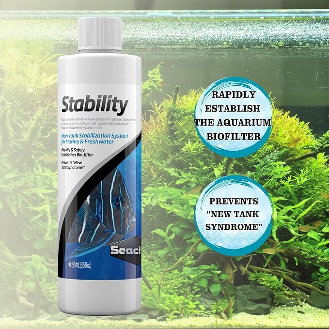 PRlME 250ml, STABlLlTY 250ml for Fresh and Marine Aquariums Including Microfiber Cleaning Cloth(STABlLlTY Fish Tank Stabilizer, PRlME Water Conditioner)