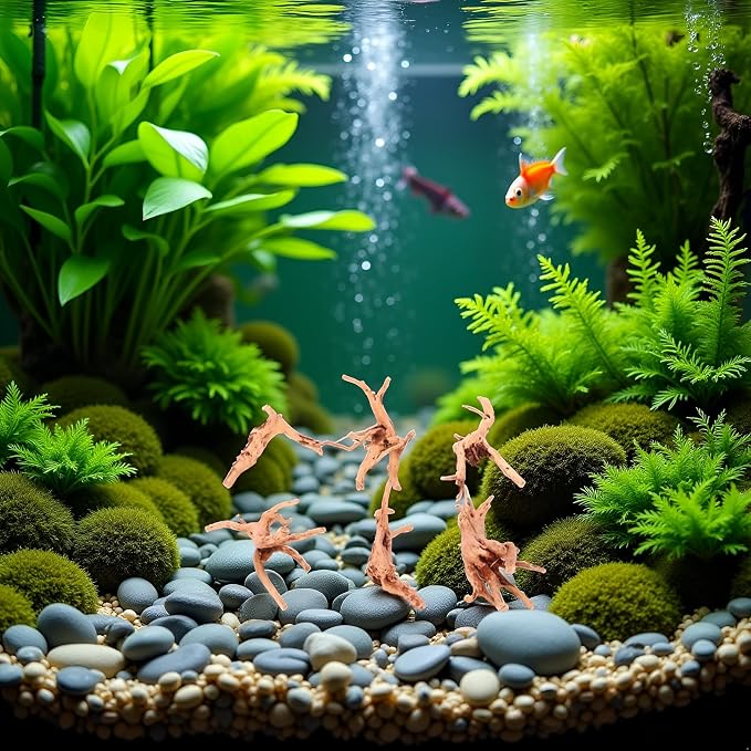 1Pc Natural Aquarium Driftwood Branches Wood Aquarium Trunk Driftwood Tree Fish Tank Log Decoration Plant Stump, Assorted Size(8-10cm),Ornaments, Décor Thematic Ornaments,Pet Supplies