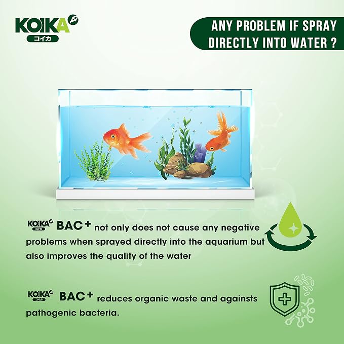 KOIKA BAC+ Aquarium Probiotics for Fish & Shrimp โ High-Density Beneficial Bacteria, Immunity Boosting, Disease Resistance & Digestive System Support (105ml)