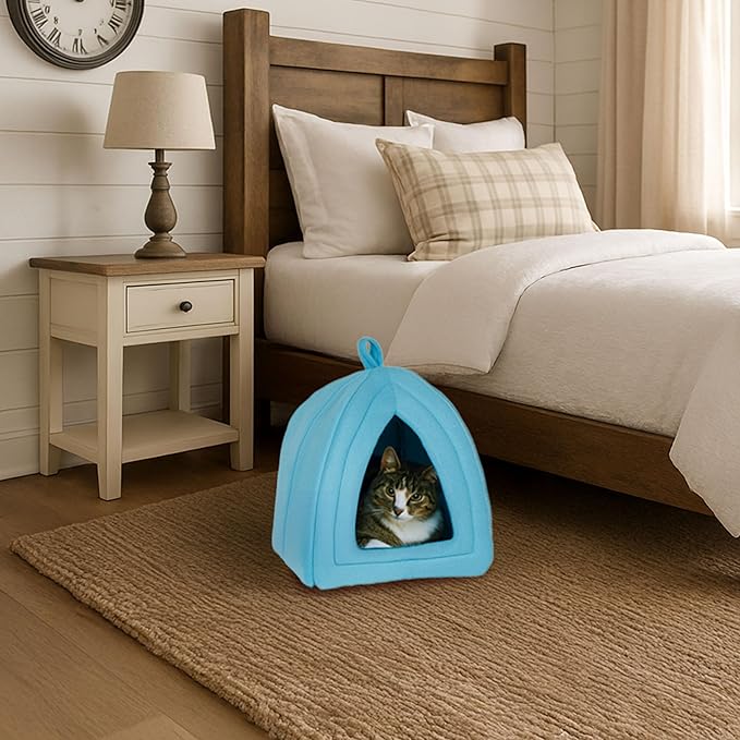 Cat House - Indoor Cat Bed with Removable Foam Cushion - Pet Tent for Kittens, Rabbits, Guinea Pigs, and Other Small Animals by PETMAKER