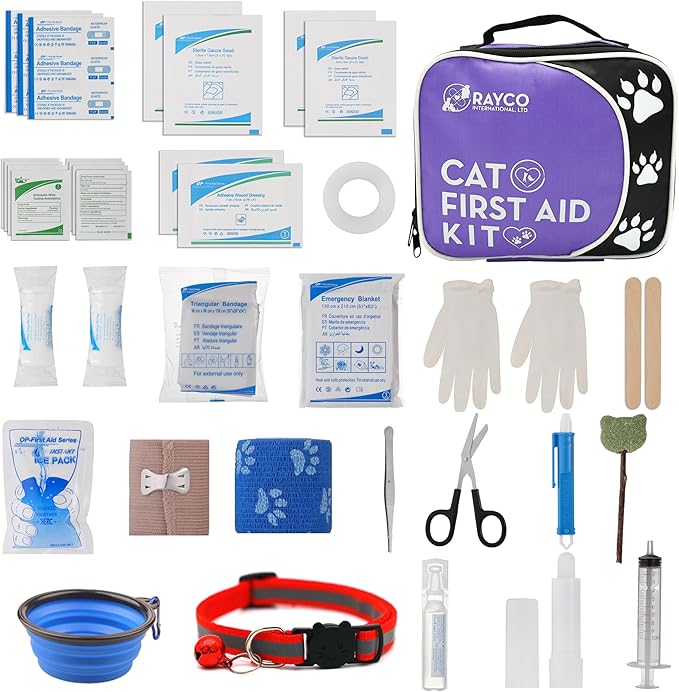 Pet First Aid Kit for Cats & Kittens – Compact Emergency Kit for Cat Owners, Home, Car, Travel & Outdoor Use