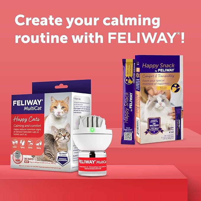 FELIWAY MultiCat Calming Pheromone Diffuser: 1 Diffuser Kit & 6 Refills
