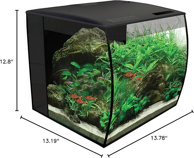 Fluval Flex 9 Gallon Glass Aquarium Kit, Black