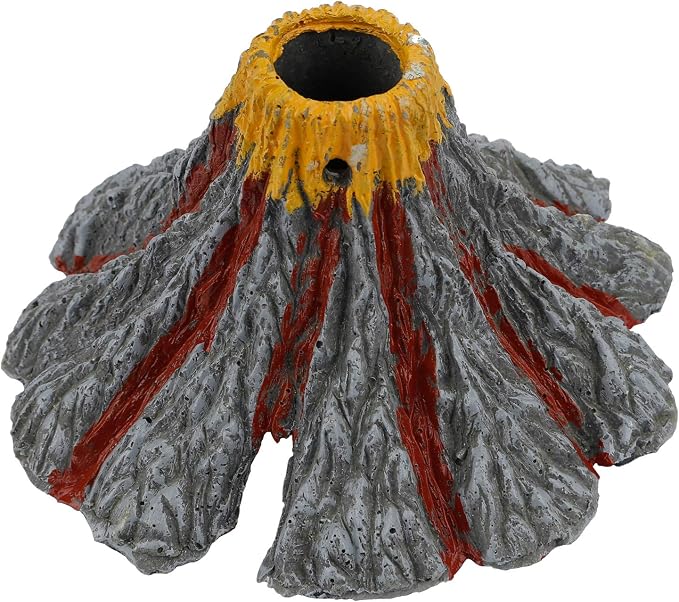 Uniclife Aquarium Volcano Ornament Kit with Air Stone Bubbler Fish Tank Decorations