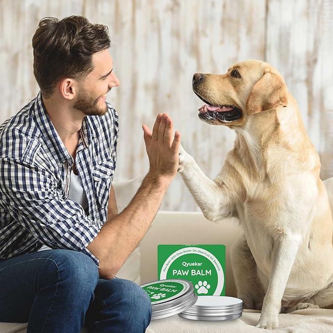 Lick-Safe Dog Paw & Nose Balm, Dog Paw Wax Protector with Coconut Oil, Moisturizer Soother Heals Dry Cracked Snout & Pads, All-Natural Nose Butter & Cream for Horse Hoof, Cat Petts Care, 2.8oz*2