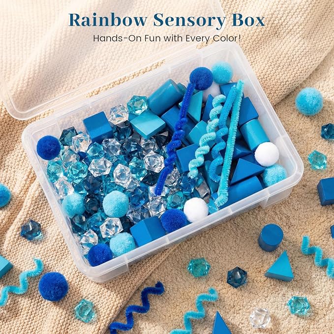 DomeStar 150 PCS Assorted Blue Fake Ice Rocks for Vase Fillers | Acrylic Crystals Gems Aquarium Gravels Small Rocks for Fish Tanks Decorations, Ocean Decor