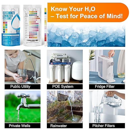 AAwipes Complete Water Testing Kits for Drinking Water 25 Strips Bag Pack 16 in Well, Tap, Drinking Water, City Water Testing Strips (25)