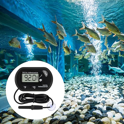 10Pcs Aquarium Thermometer Fish Tank Thermometer Reptile Terrarium Water Test Digital with LCD Display Fahrenheit/Celsius(℉/℃)