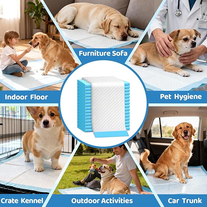 Extra Large Dog Pee Pads 34"x28" Super Absorbent Leak-Proof Quick-Dry Puppy Potty Training Pads for Dogs, XL Disposable Pet Pee Pads for Indoor Outdoor Use(30 Pack)