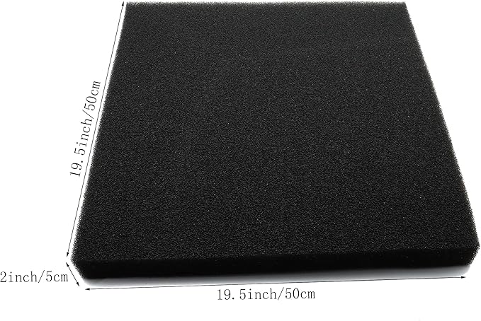 Aquarium Filter Sponge Filter Pad for Fish Tank, 19.5" x 19.5" x 2" | Biological and Mechanical Sponge Filter Pad