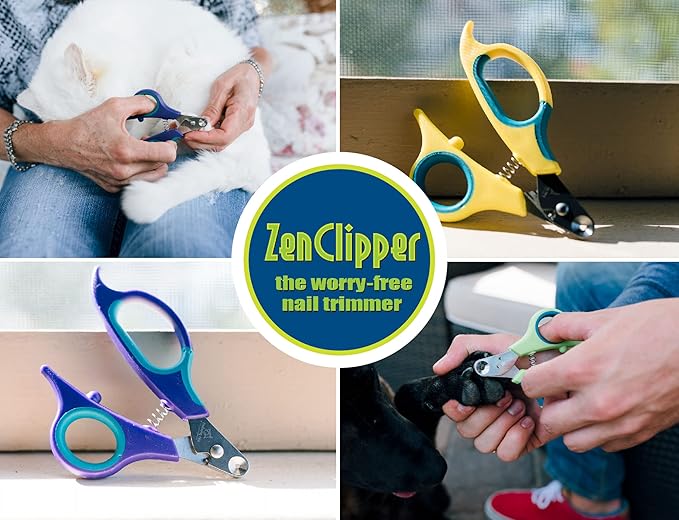 Zen Clipper Pet Nail Clipper for Cats – Cat Nail Clipper for Safer Grooming and Nail Care - Clean, Quiet, and Easy-to-Use Stainless Steel Cat Claw Trimmer - (1.5mm Hole)