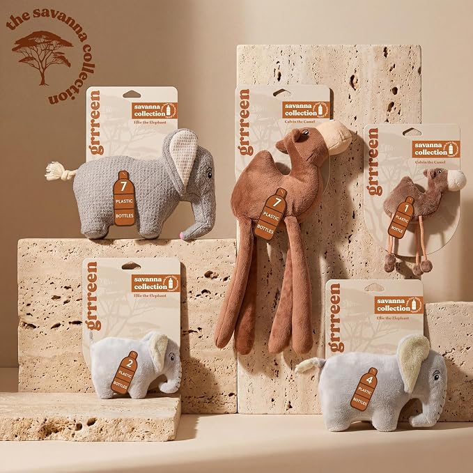 Dog Toys | Plush Elephant Stuffed Animal for Dogs | Eco Friendly Medium Dog Toy