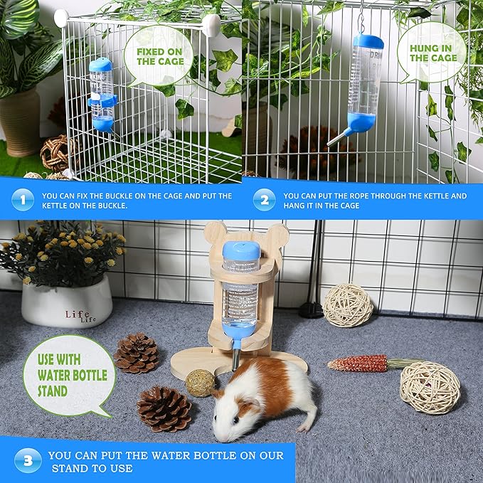 PStarD Moon Small Animals Bunny Hamster Guinea Pig Water Bottle - 8.5 oz, Suitable for Rabbits, Chinchillas, Gerbils, Groundhogs, Squirrels
