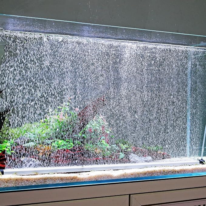 hygger Aquarium Bubble Strip, Nano Air Bubble Curtain Wall Aquarium, Quiet High Dissolved Oxygen Diffuser Fish Tank Bubbler Decorations Self-Sinking for Freshwater Saltwater (27.5 Inch)