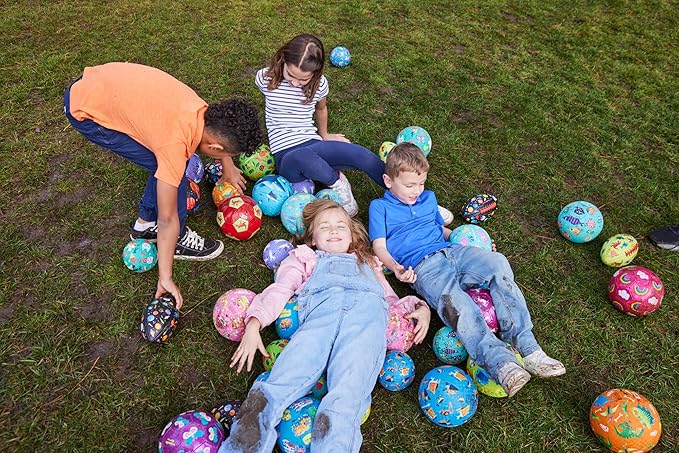 Crocodile Creek Playground Ball - Durable Rubber Ball for Kids Ages 3 and Up - Bouncy Inflatable Ball for Kickball, Indoor Games, and Outdoor Sports - PVC-Free - Garden Friends - 7-inch Diameter