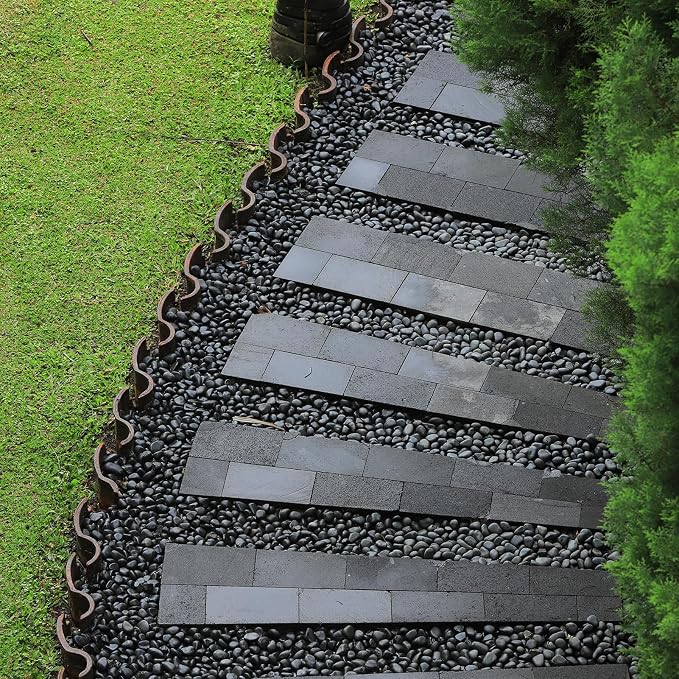 GASPRO 30 Pound River Rocks, Decorative Stones for Walkways, Outdoor Landscaping, Garden, Yard, 1 to 2 Inch, Black Polished Pebbles for Planters, Flower Beds, Vase