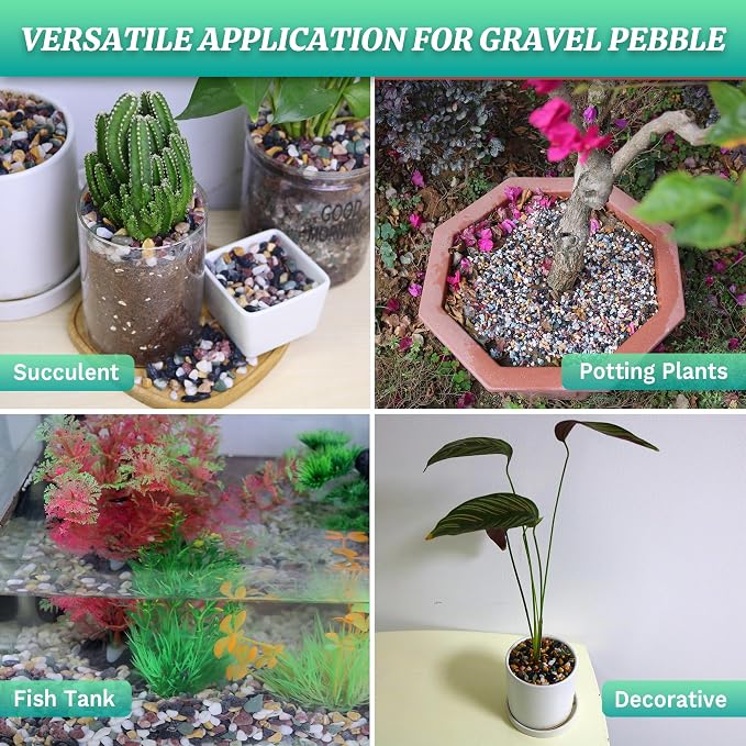 AVALUTION Aquarium Gravel for Plants -7lb Fish Tank Gravel for Succulent Cactus & Bonsai, 1/4Inch Decorative River Rocks Pebbles for Gardening, Flower Pots, Landscaping, Terrarium