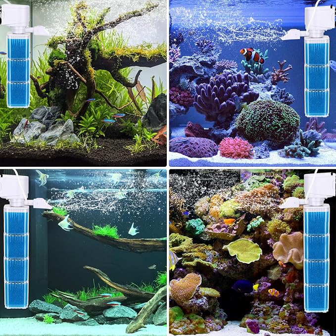 fishkeeper Replacement Filter Sponge for Aquariums, 4 Pack | Washable and Reusable Biological Filter Sponge Media