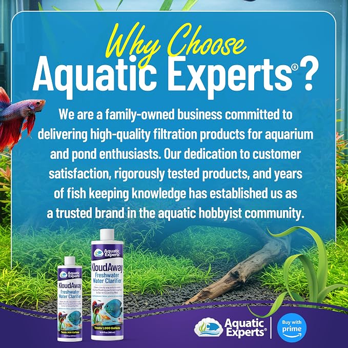 KloudAway Freshwater Aquarium Water Clarifier - Clears Cloudy Water, Water Clarifier for Fish Tank, Made in USA, Aquatic Experts, (500 ml) (Pack of 2)