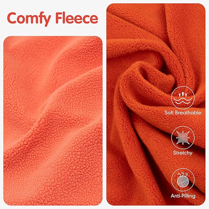 cyeollo Fleece Dog Sweater Vest, Reflective Dog Sweatshirt Pullover Jacket for Small Medium Large Dogs Clothes Boy Girl Pets Warm Pet Clothes, Orange & Rust Red XL
