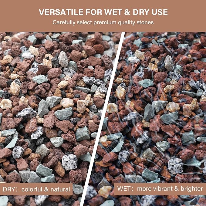 NUPICK 3lb Mix Horticultural Lava Rocks for Plants, 3/8" Gravel for Cactus | Colorful Succulent Potting Soil Amendments, Decorative Bonsai Gritty Rock, Pumice for Plants, Vase Fillers, Top Dressing