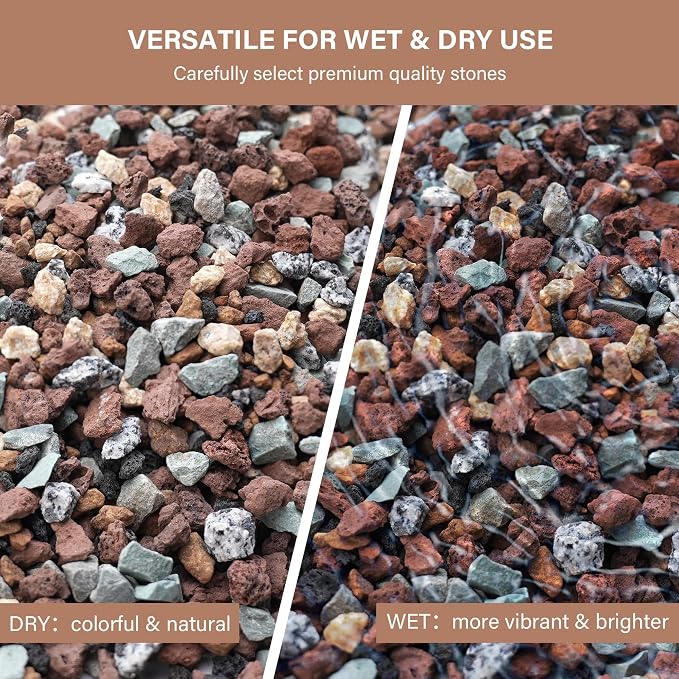 NUPICK 12lb Mix Horticultural Lava Rocks for Plants, 3/8" Gravel for Cactus | Colorful Succulent Potting Soil Amendments, Decorative Bonsai Gritty Rock, Pumice for Plants, Vase Fillers, Top Dressing