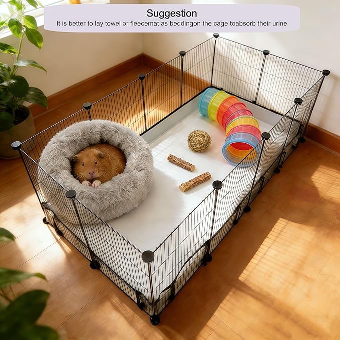 DZWLKJ Guinea Pig Cage Liner Tarp Bottom Waterproof and Washable Base Also for Rabbits, Bunny, Chinchesillas, Hedgehog, Ferrets and Other Small Animals(24x48 inches)