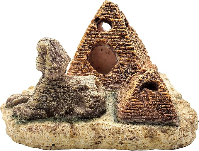 M2cbridge Aquarium Decor Castle Shipwreck Ornament Underwater Landscape(Egyptian Pyramid + Pharaoh)